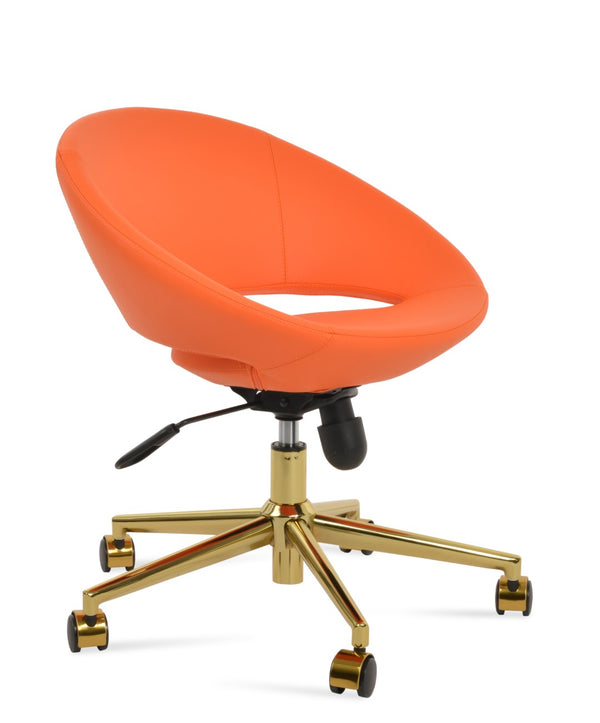 Soho Concept Crescent Office Dark Grey Velvet Chair - Durable Camira Era Fabric, 10-year Guarantee & Style! Gold,Orange  Soho-concept-dining-chair-11730