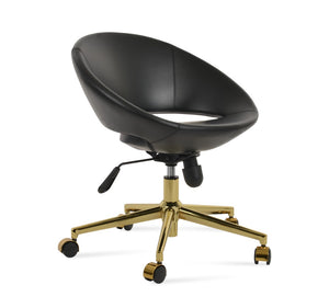 Soho Concept Crescent Office Dark Grey Velvet Chair - Durable Camira Era Fabric, 10-year Guarantee & Style! Gold,Black  Soho-concept-dining-chair-11729