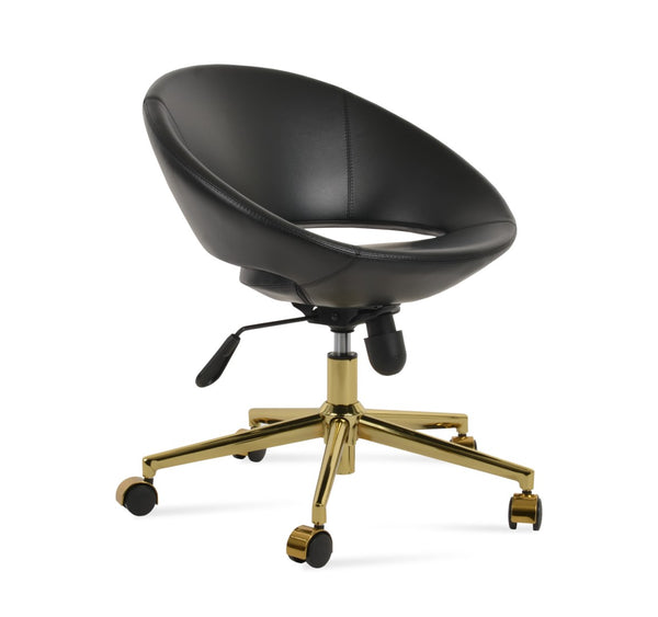 Soho Concept Crescent Office Dark Grey Velvet Chair - Durable Camira Era Fabric, 10-year Guarantee & Style! Gold,Black  Soho-concept-dining-chair-11729