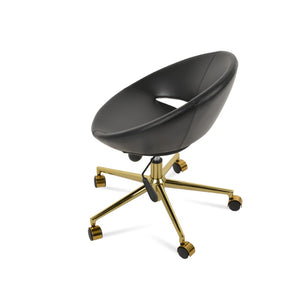 Soho Concept Crescent Office Dark Grey Velvet Chair - Durable Camira Era Fabric, 10-year Guarantee & Style! Gold,Black  Soho-concept-dining-chair-12680