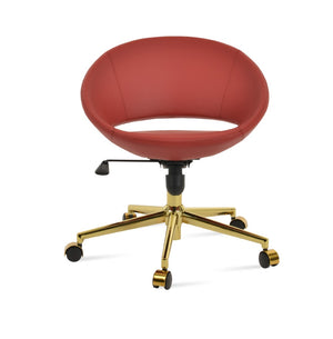 Soho Concept Crescent Office Dark Grey Velvet Chair - Durable Camira Era Fabric, 10-year Guarantee & Style! Gold,Red  Soho-concept-dining-chair-11714