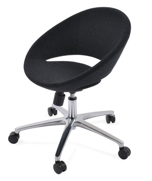 Soho Concept Crescent Stunning Red Velvet Fabric Office Chair With Ankara Wool For Elegant Comfort And Style Charcoal  Soho-concept-dining-chair-11719