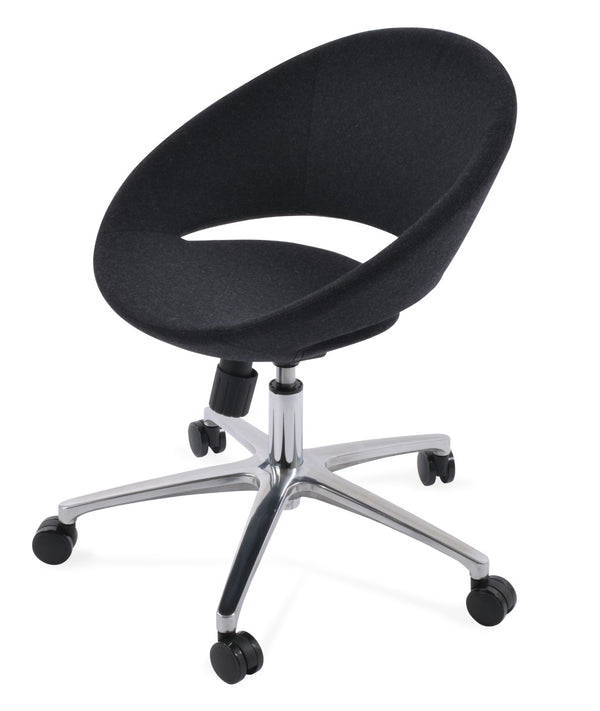 Soho Concept Crescent Stunning Red Velvet Fabric Office Chair With Ankara Wool For Elegant Comfort And Style Charcoal  Soho-concept-dining-chair-11719