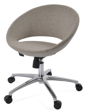Soho Concept Crescent Office Dark Grey Velvet Chair - Durable Camira Era Fabric, 10-year Guarantee & Style! Beige  Soho-concept-dining-chair-11720