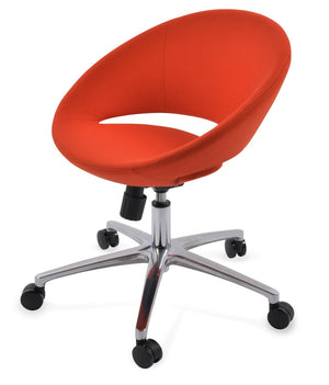 Soho Concept Crescent Office Dark Grey Velvet Chair - Durable Camira Era Fabric, 10-year Guarantee & Style! Orange  Soho-concept-dining-chair-11721