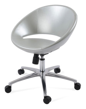 Soho Concept Crescent Office Dark Grey Velvet Chair - Durable Camira Era Fabric, 10-year Guarantee & Style! Silver  Soho-concept-dining-chair-11724