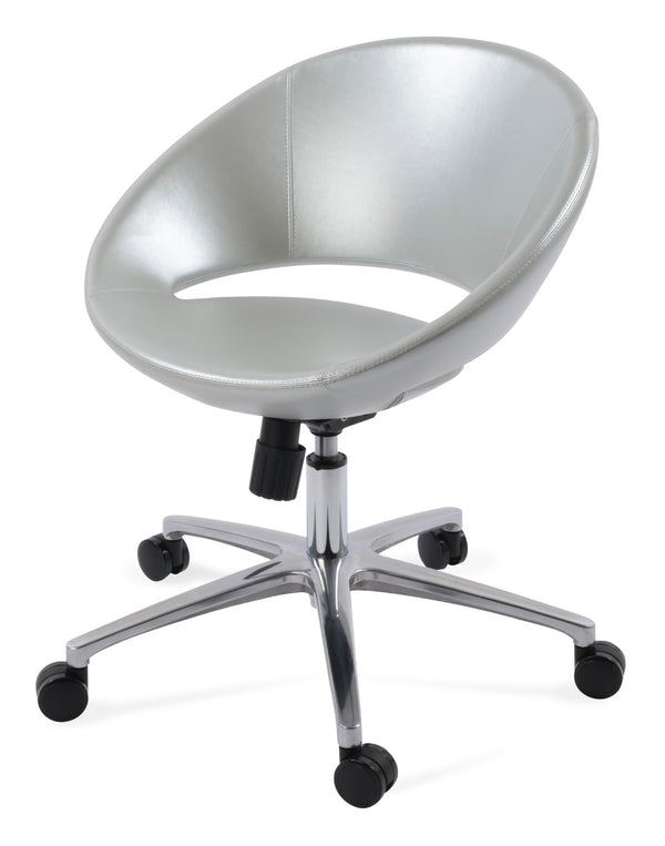 Soho Concept Crescent Office Dark Grey Velvet Chair - Durable Camira Era Fabric, 10-year Guarantee & Style! Silver  Soho-concept-dining-chair-11724