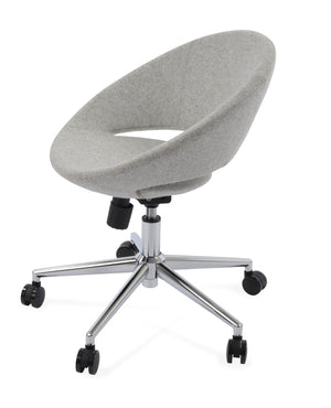 Soho Concept Crescent Office Dark Grey Velvet Chair - Durable Camira Era Fabric, 10-year Guarantee & Style! Chrome,Silver  Soho-concept-dining-chair-11726