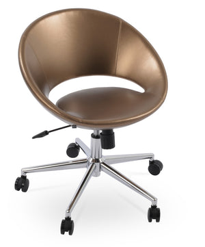 Soho Concept Crescent Office Dark Grey Velvet Chair - Durable Camira Era Fabric, 10-year Guarantee & Style! Chrome,Gold  Soho-concept-dining-chair-11728