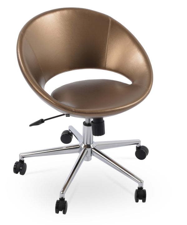 Soho Concept Crescent Office Dark Grey Velvet Chair - Durable Camira Era Fabric, 10-year Guarantee & Style! Chrome,Gold  Soho-concept-dining-chair-11728