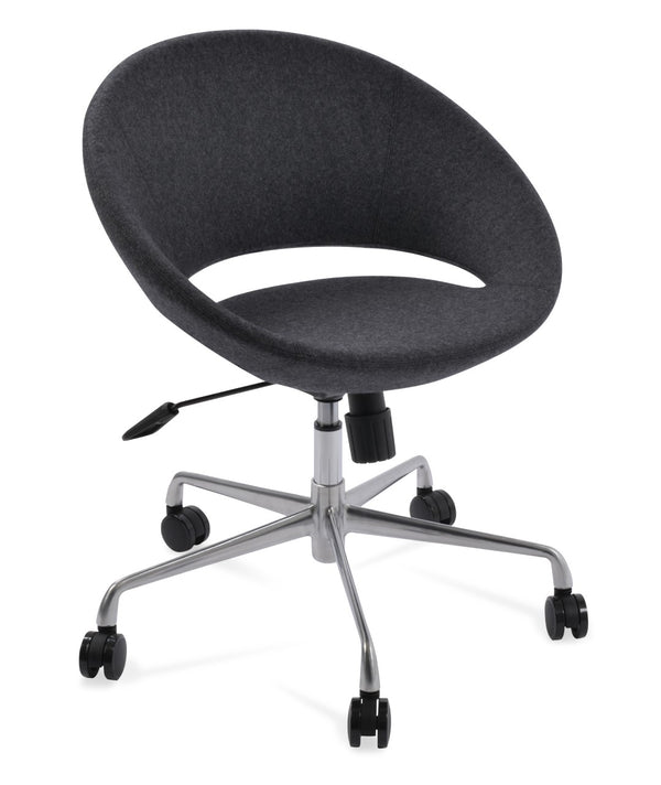 Soho Concept Crescent Office Dark Grey Velvet Chair - Durable Camira Era Fabric, 10-year Guarantee & Style! Dark Grey  Soho-concept-dining-chair-11715