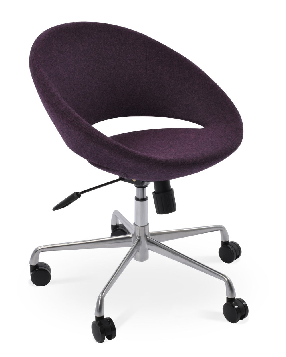 Soho Concept Crescent Office Dark Grey Velvet Chair - Durable Camira Era Fabric, 10-year Guarantee & Style! Deep Maroon  Soho-concept-dining-chair-11732
