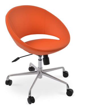 Soho Concept Crescent Office Dark Grey Velvet Chair - Durable Camira Era Fabric, 10-year Guarantee & Style! Orange  Soho-concept-dining-chair-11718