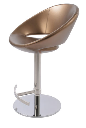 Soho Concept Crescent Adjustable Piston Stool - Stylish Barstool With T-footrest & Premium Fabric Options, Gold Finish Gold  Soho-concept-dining-chair-11260