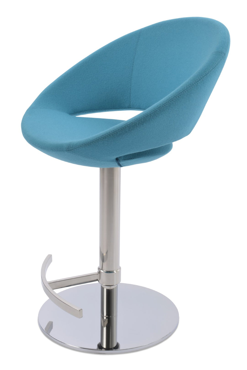 Soho Concept Crescent Piston Barstools & Counterstools - Adjustable Height, Premium Fabrics, 10-year Guarantee! Turquoise  Soho-concept-dining-chair-11259