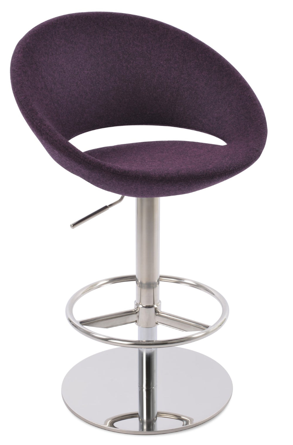 Soho Concept Crescent Piston Barstools & Counterstools In Camira Wool Deep Maroon – Adjustable, Stylish, Durable!   Soho-concept-dining-chair-11263