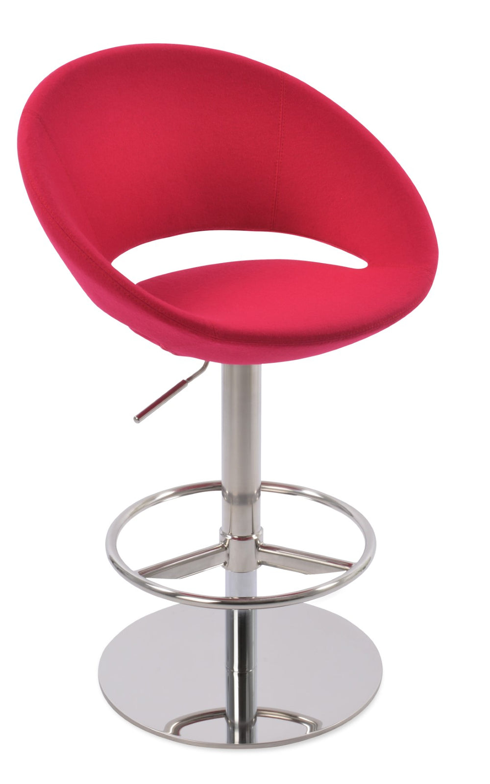 Soho Concept Crescent Piston Stool Full Footrest - Height Adjustable Barstools In Luxurious Wool & Boucle Fabrics Dark Grey,Black  Soho-concept-dining-chair-11285