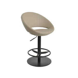 Soho Concept Crescent Piston Stool With Full Footrest – Adjustable Barstool In Premium Fabric & Lasting Durability Black  Soho-concept-dining-chair-11254