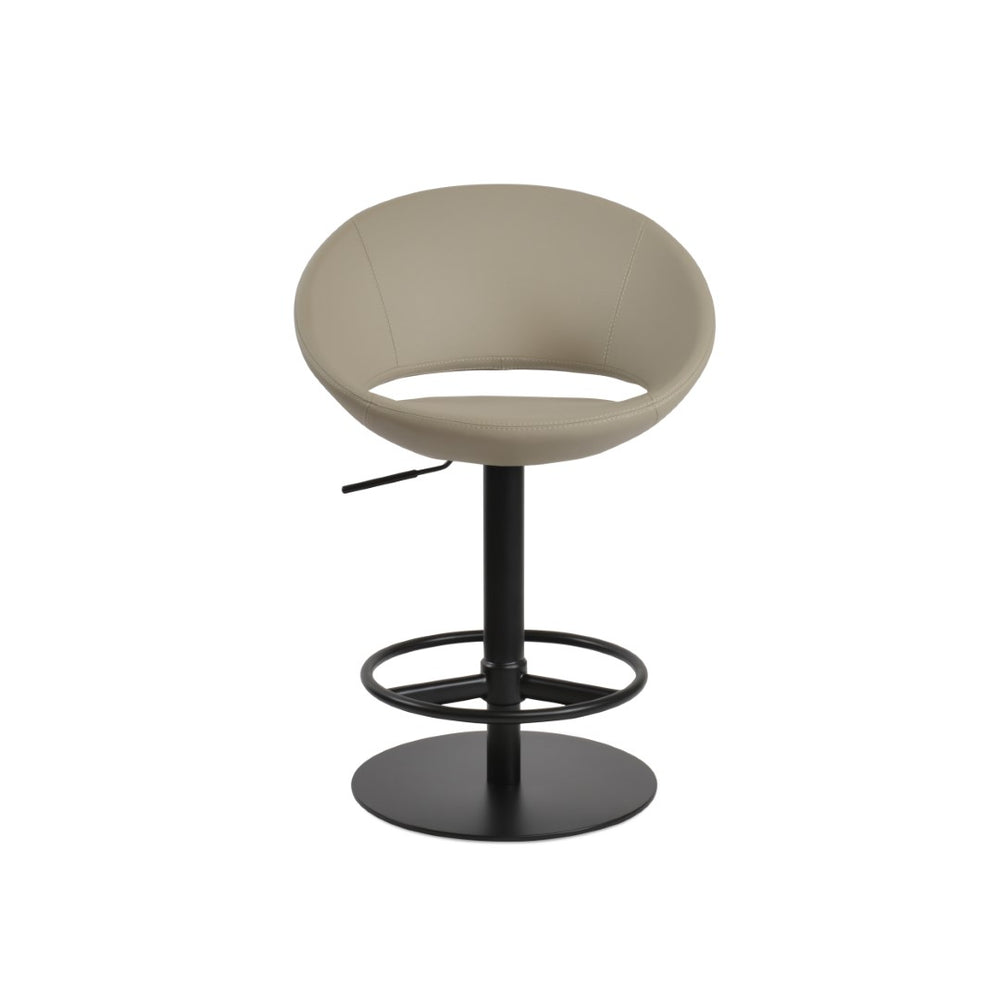 Soho Concept Crescent Piston Stool With Full Footrest – Adjustable Barstool In Premium Fabric & Lasting Durability Black  Soho-concept-dining-chair-07727