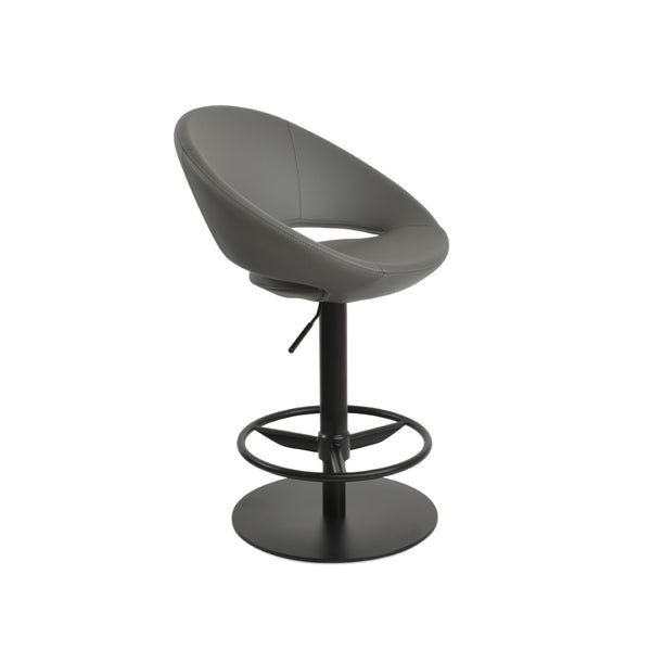 Soho Concept Crescent Piston Stool With Full Footrest – Adjustable Barstool In Premium Fabric & Lasting Durability Black,Grey  Soho-concept-dining-chair-11253