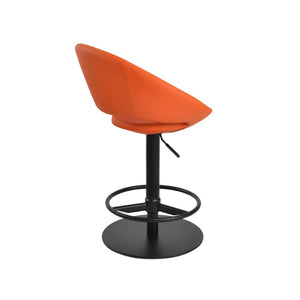 Soho Concept Crescent Piston Stool With Full Footrest – Adjustable Barstool In Premium Fabric & Lasting Durability Black,Orange  Soho-concept-dining-chair-11252
