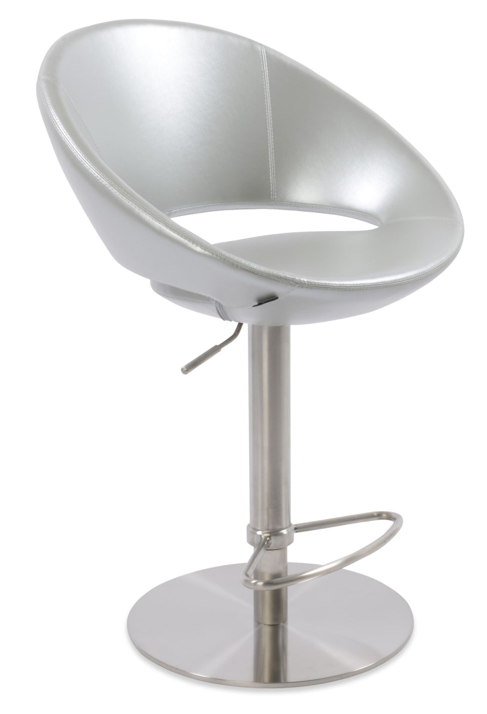 Soho Concept Crescent Piston Stool - Adjustable Barstools In Elegant Fabrics With 10-year Guarantee & Custom Comfort Silver  Soho-concept-dining-chair-11256