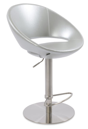Soho Concept Crescent Piston Stool - Adjustable Barstools In Elegant Fabrics With 10-year Guarantee & Custom Comfort Silver  Soho-concept-dining-chair-11256