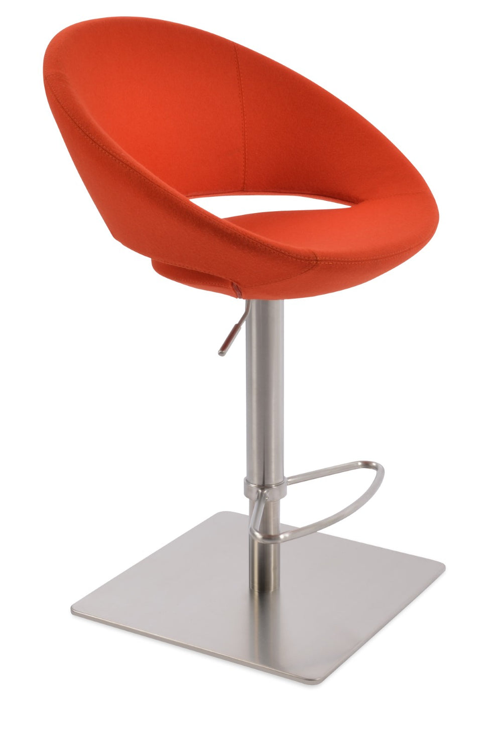 Soho Concept Crescent Piston Barstools – Height Adjustable, Stylish Upholstery Options, 10-year Guarantee, 300 Lbs Capacity Orange  Soho-concept-dining-chair-11257