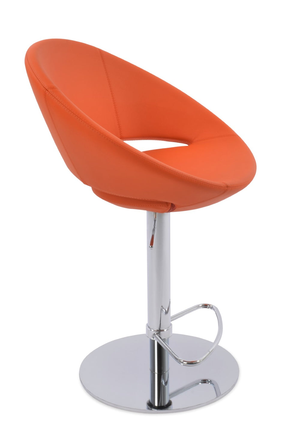 Soho Concept Crescent Piston Stool - Adjustable Barstools In Elegant Fabrics With 10-year Guarantee & Custom Comfort Silver  Soho-concept-dining-chair-11256