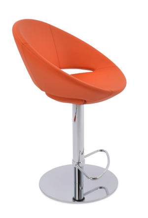 Soho Concept Crescent Piston Stool - Adjustable Barstools In Elegant Fabrics With 10-year Guarantee & Custom Comfort Chrome,Orange  Soho-concept-dining-chair-11255