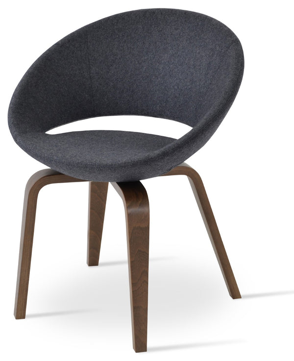 Soho Concept Crescent Plywood Chair - Stylish Dining Seating With Memory Swivel, 5-year Guarantee & Versatile Fabrics Walnut,Dark Grey  Soho-concept-dining-chair-01937