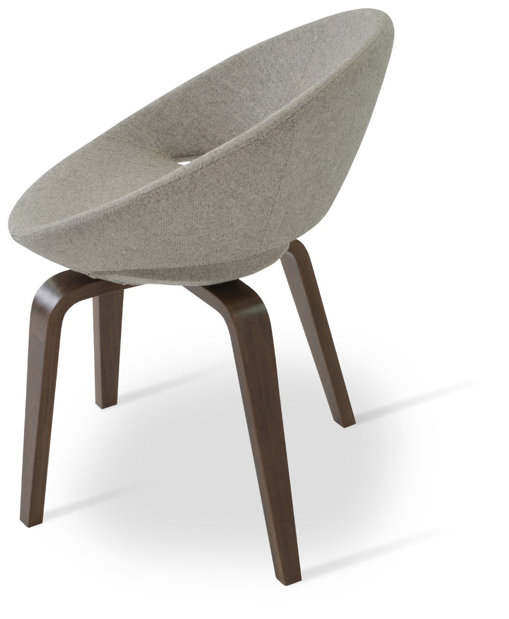 Soho Concept Crescent Plywood Chair With Camira Archway Fabric - Stylish Walnut Finish & Memory Swivel Option Walnut  Soho-concept-dining-chair-01936