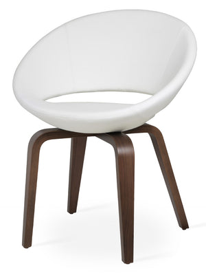 Soho Concept Crescent Plywood Chair - Stylish Dining Seating With Memory Swivel, 5-year Guarantee & Versatile Fabrics Walnut,White  Soho-concept-dining-chair-01942