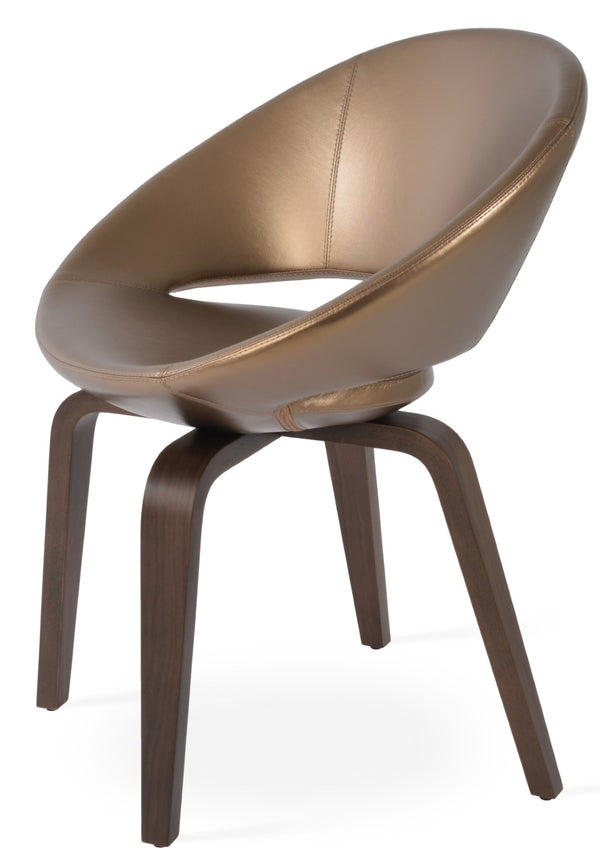 Soho Concept Crescent Plywood Chair - Stylish Dining Seating With Memory Swivel, 5-year Guarantee & Versatile Fabrics Walnut,Gold  Soho-concept-dining-chair-01940