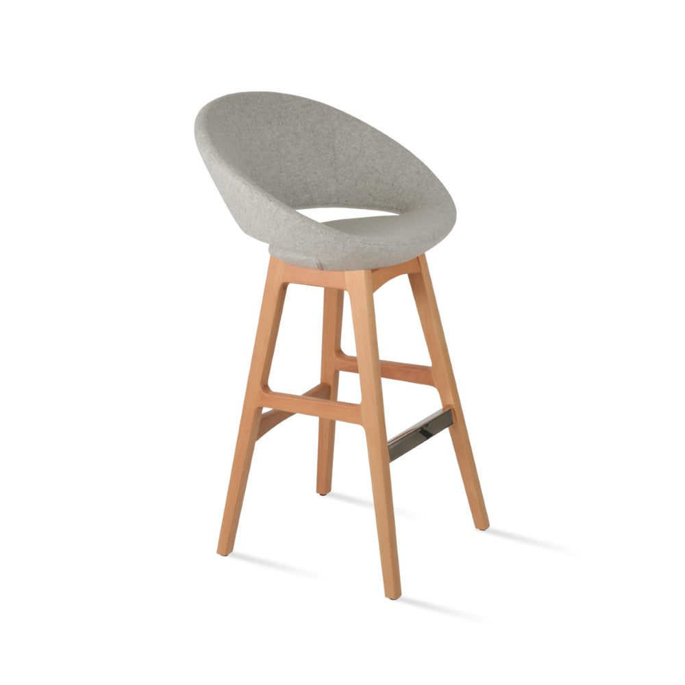 Soho Concept Crescent Pr-wood Barstools & Counterstools - Elegant Camira Wool Fabric, 10-year Guarantee, Chic Design Ash,Natural,Silver  Soho-concept-dining-chair-07728