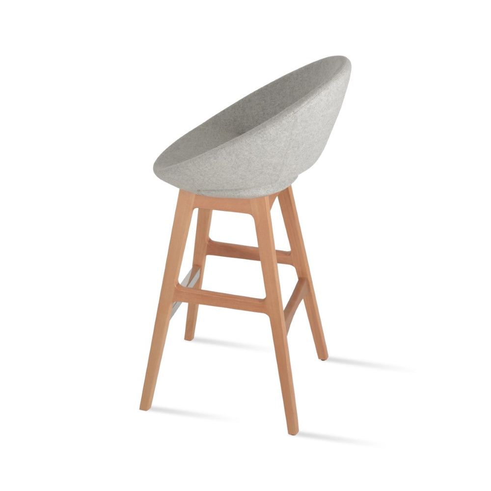 Soho Concept Crescent Pr-wood Barstools & Counterstools - Elegant Camira Wool Fabric, 10-year Guarantee, Chic Design Ash,Natural,Silver  Soho-concept-dining-chair-07728