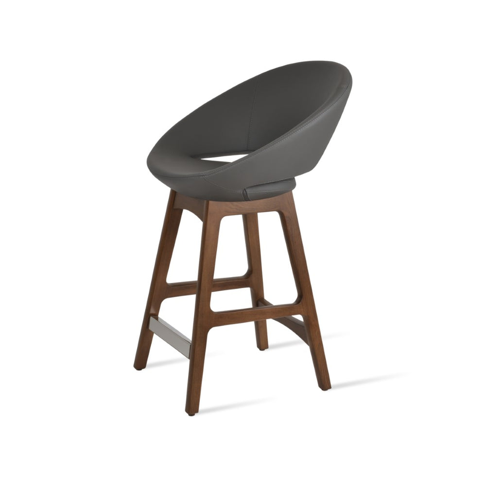 Soho Concept Crescent Pr-wood Barstools & Counterstools – Elegant Solid Wood With Premium Fabric & 10-year Warranty! Walnut,Grey  Soho-concept-dining-chair-11278
