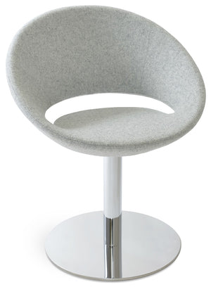 Soho Concept Crescent Round Swivel Chair – Modern Design, Camira Era Fabric, 10-year Guarantee, 350 Lbs Capacity Chrome,Silver  Soho-concept-dining-chair-01961
