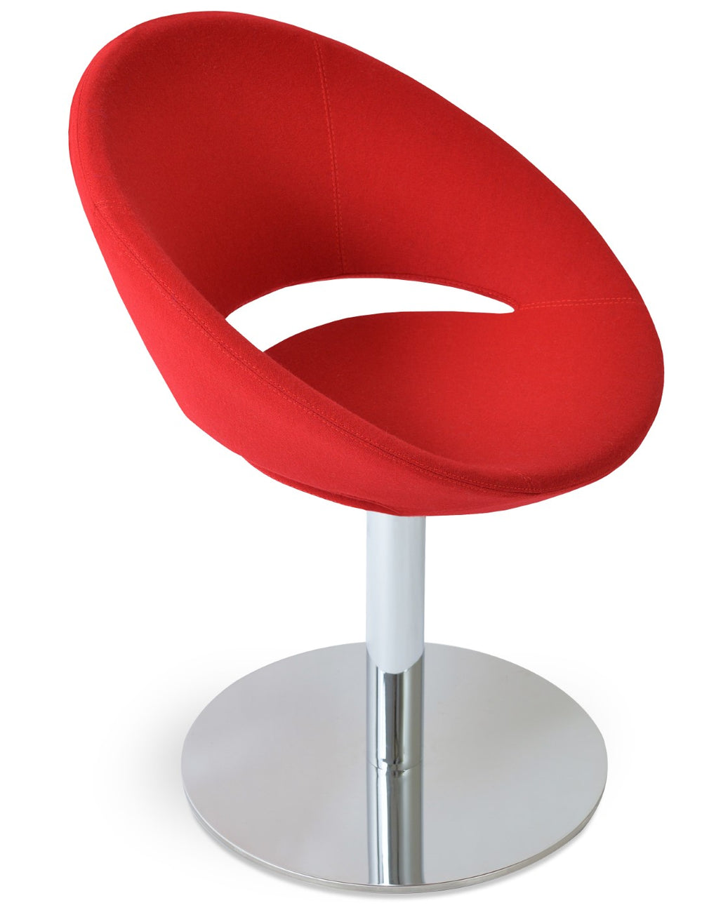 Soho Concept Crescent Round Swivel Chair In Camira Blazer Wool & White Boucle - Modern Comfort With 10-year Guarantee Orange  Soho-concept-dining-chair-01913