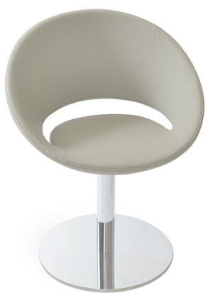 Soho Concept Crescent Round Swivel Chair – Modern Design, Camira Era Fabric, 10-year Guarantee, 350 Lbs Capacity Chrome  Soho-concept-dining-chair-01955