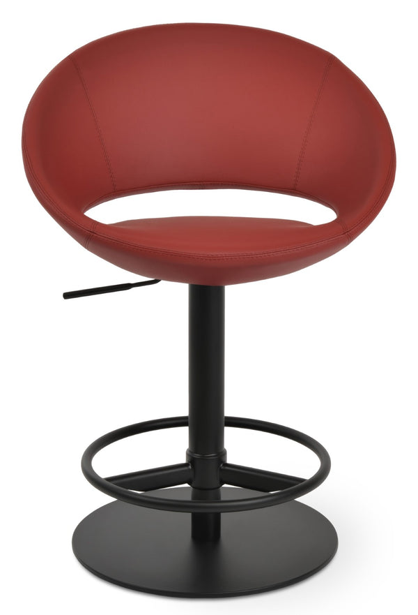 Soho Concept Crescent Piston Stool With Full Footrest – Adjustable Barstool In Premium Fabric & Lasting Durability Red,Black  Soho-concept-dining-chair-11283