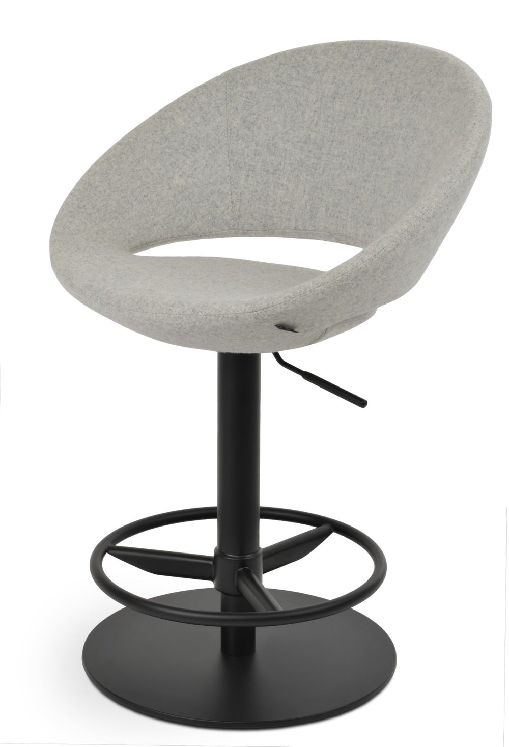 Soho Concept Crescent Adjustable Piston Barstools & Counterstools - Premium Wool Fabric With Footrest Support Silver,Black  Soho-concept-dining-chair-11288
