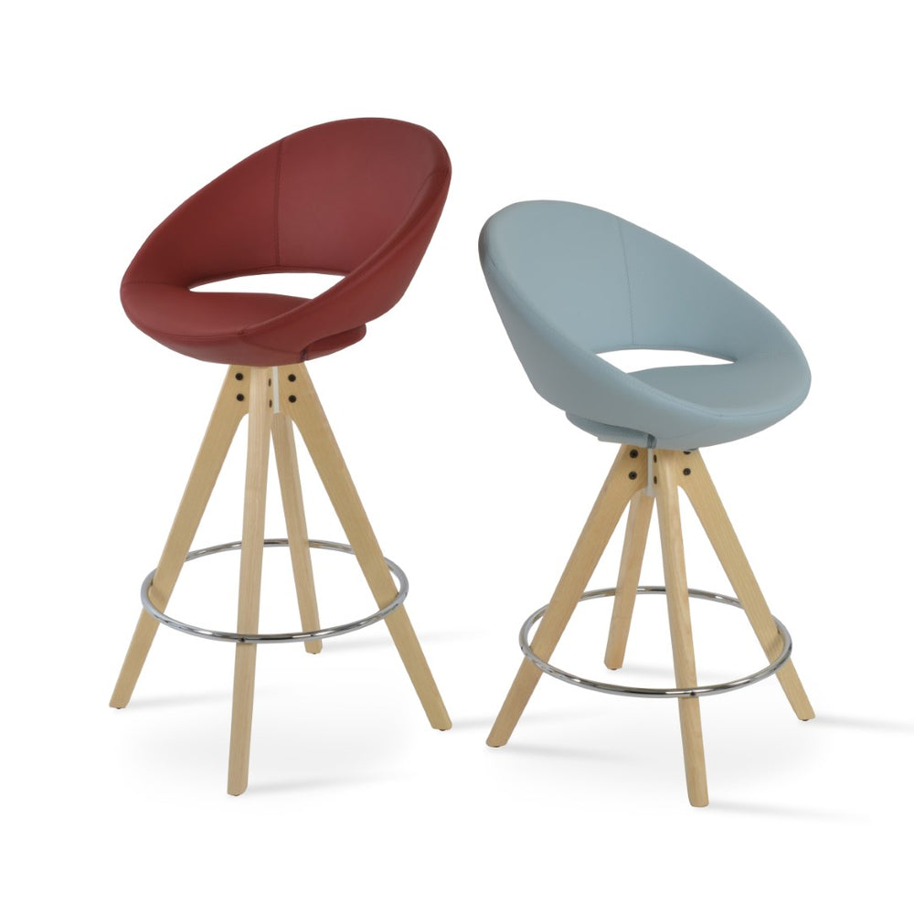 Soho Concept Crescent Pyramid Wood Barstools: Premium Solid Wood, Stylish Upholstery & 10-year Durability Guarantee Red,Blue,Natural,Ash  Soho-concept-dining-chair-11291