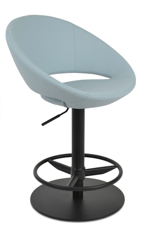 Soho Concept Crescent Piston Stool With Full Footrest – Adjustable Barstool In Premium Fabric & Lasting Durability Blue,Black  Soho-concept-dining-chair-11293