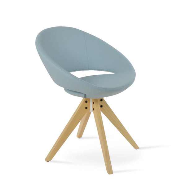 Soho Concept Crescent Pyramid Swivel Dining Chair - Premium Upholstery & Solid Wood, Elegant Design, 350 Lbs Capacity Blue,Natural,Ash  Soho-concept-dining-chair-01963