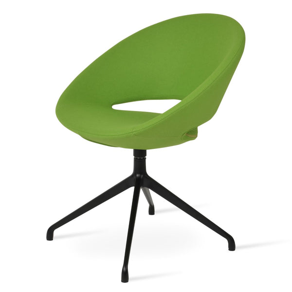 Soho Concept Crescent Spider Swivel Chair - Elegant Dining Seating In Camira Wool & Versatile Fabric Options Black  Soho-concept-dining-chair-01980