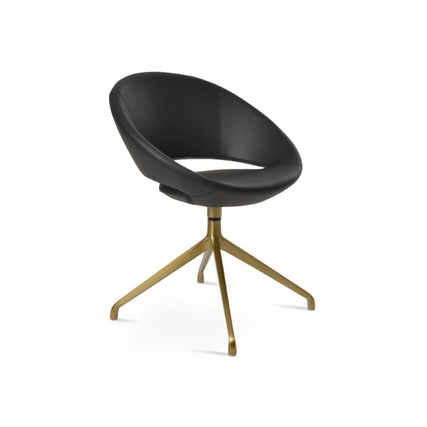 Soho Concept Crescent Spider Swivel Chair – Ergonomic Design With Premium Upholstery & 10-year Guarantee Options! Brass,Black  Soho-concept-dining-chair-01988