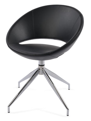 Soho Concept Crescent Spider Swivel Chair – Ergonomic Design With Premium Upholstery & 10-year Guarantee Options! Chrome,Black  Soho-concept-dining-chair-01969