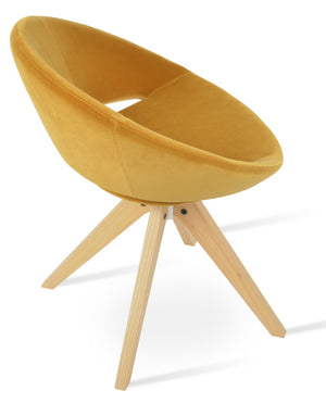 Soho Concept Crescent Pyramid Swivel Dining Chair - Premium Upholstery & Solid Wood, Elegant Design, 350 Lbs Capacity Natural,Ash,Gold  Soho-concept-dining-chair-02004