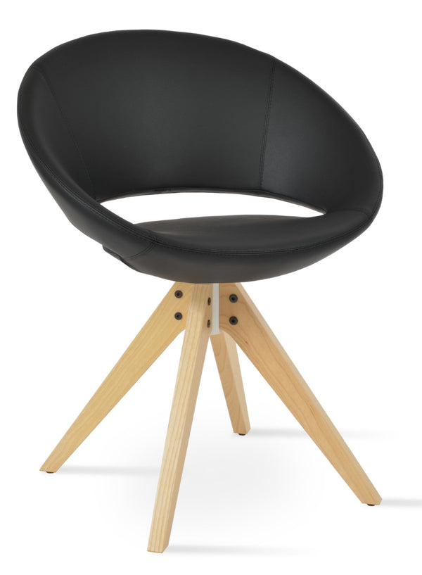 Soho Concept Crescent Pyramid Swivel Dining Chair - Premium Upholstery & Solid Wood, Elegant Design, 350 Lbs Capacity Natural,Ash,Black  Soho-concept-dining-chair-02005